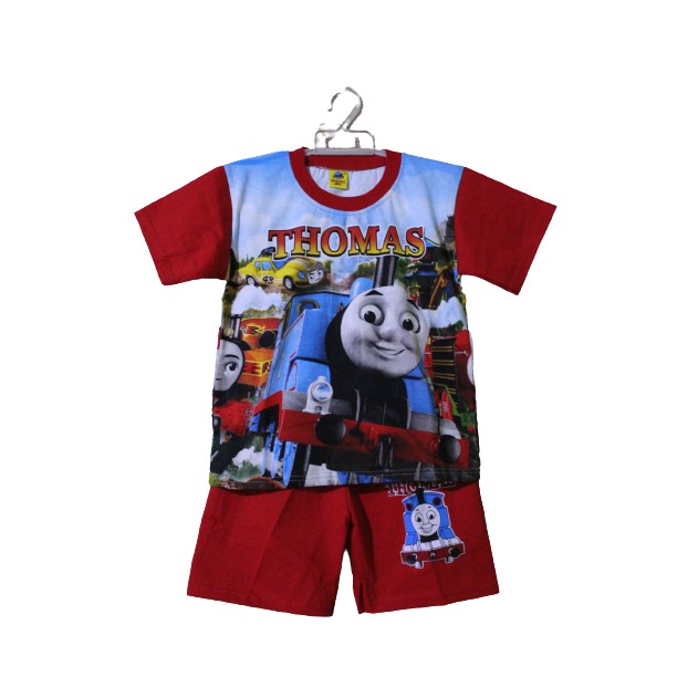 Setelan baju celana harian anak laki laki/setelan Thomas full print