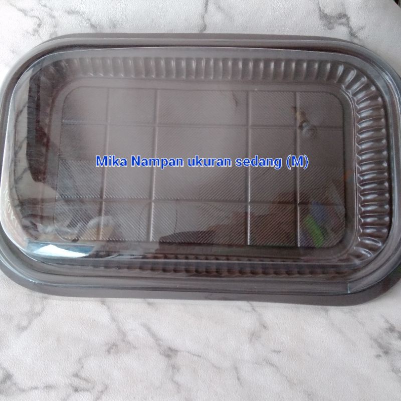 MIKA NAMPAN COKLAT /MIKA NAMPAN UKURAN SEDANG+TUTUP MIKA/PCS