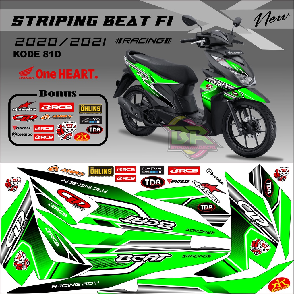 Striping Beat New 2020-2023 Stiker Lis Beat New Variasi kode 81