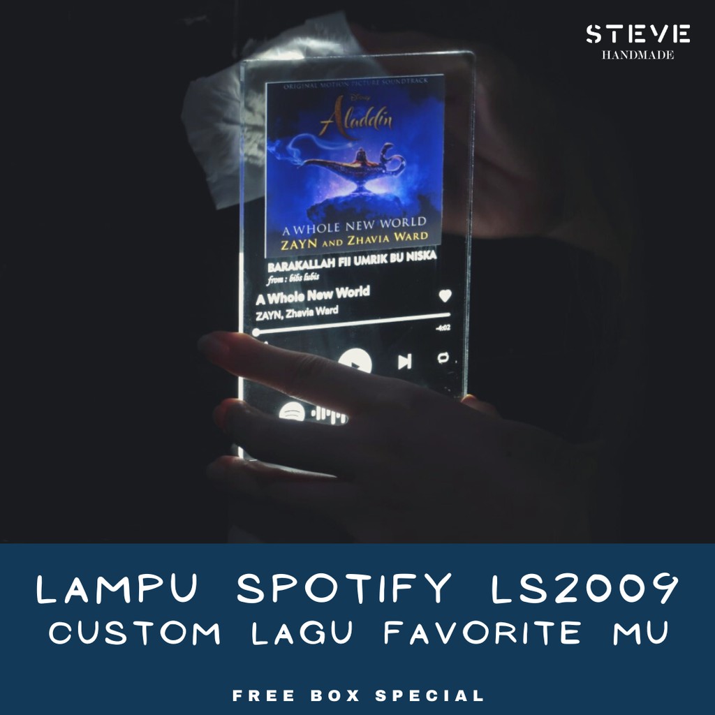 Penambahan custom akrilik lampu spotify Steve Handmade