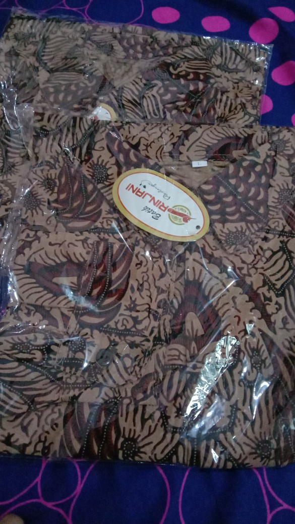 Baju Batik Atasan Pria Jumbo Size M L Xl Xxl Kemeja Batik Lengan Panjang Bahan Katun Kekinian