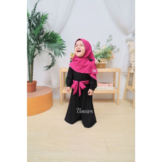 Jumpsuit by Zhavira Warna Hitam Magenta - Jumpsuit Bayi Balita Anak Perempuan