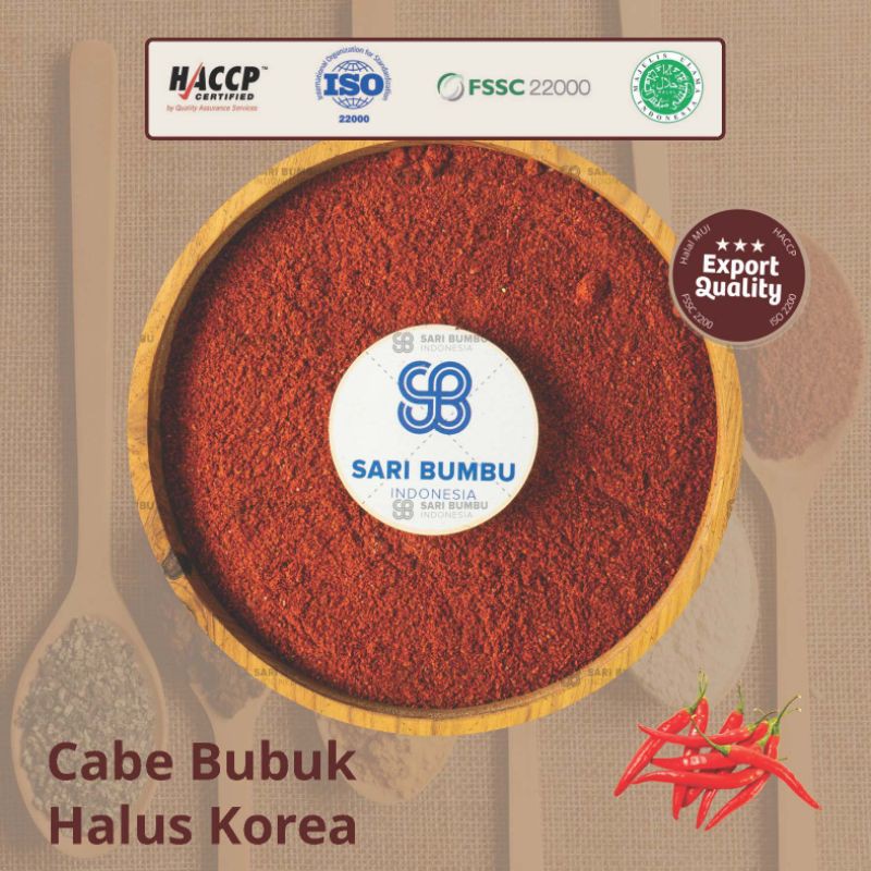 

Cabe Bubuk Halus Korea / Gochugaru Powder - Bumbu Dapur Halal kualitas ekspor 20gr, 50gr, 100gr, 250gr