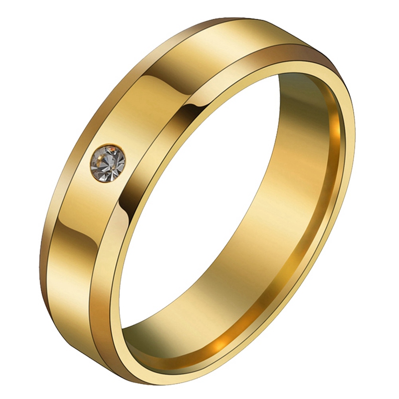 New Luxury 18K Gold Wedding Rings Simple Design Couple Alliance Ring Lover Rings Couple Rings 1pcs