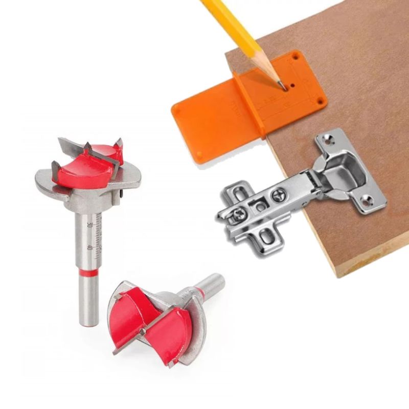 Set 2pcs Penanda Mata Bor Engsel Sendok Lemari Kabinet Center Drill Forstner Hinge Hole 35mm