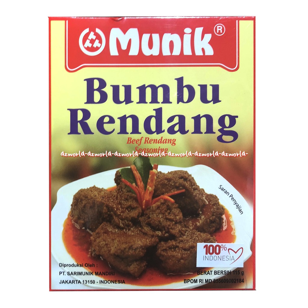 Munik Bumbu Rendang Beef Rendang Seasoning Bumbu Instan 115gr