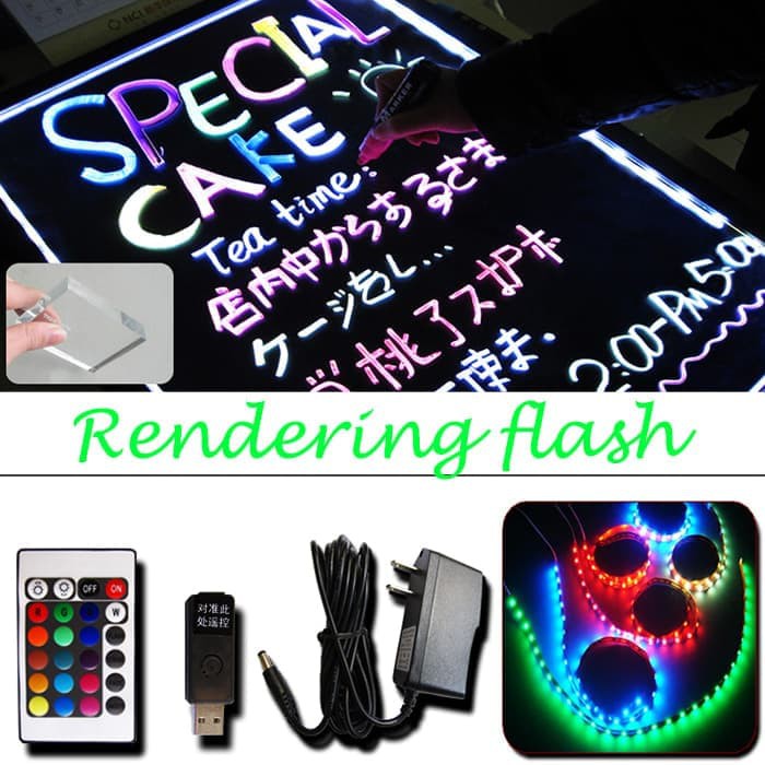 

Ruibao LED Writing Board Papan Tulis LED 30X40cm Papan Iklan