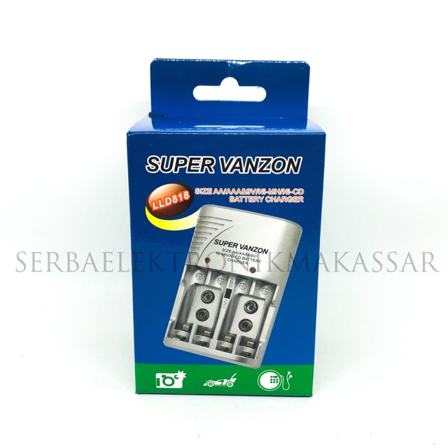 Charger Battery Pengisi Daya Baterai AA/AAA/9V (kotak) Super Vanzon LLD-818