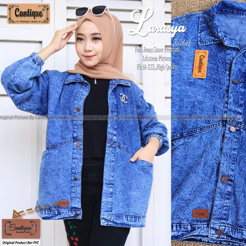 LARASYA JACKET BY CANTIQUE (JAKET JEANS MUSLIMAH REKOMENDED)