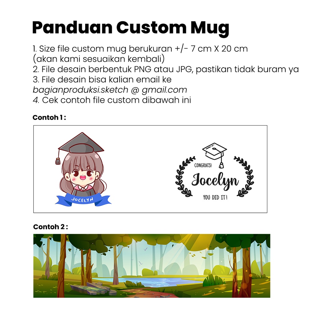 Mug Custom untuk Hadiah Ulang Tahun Kado Pacar Gift Wisuda Graduation Cewek Cowok Pria Wanita Custom Mug Gambar