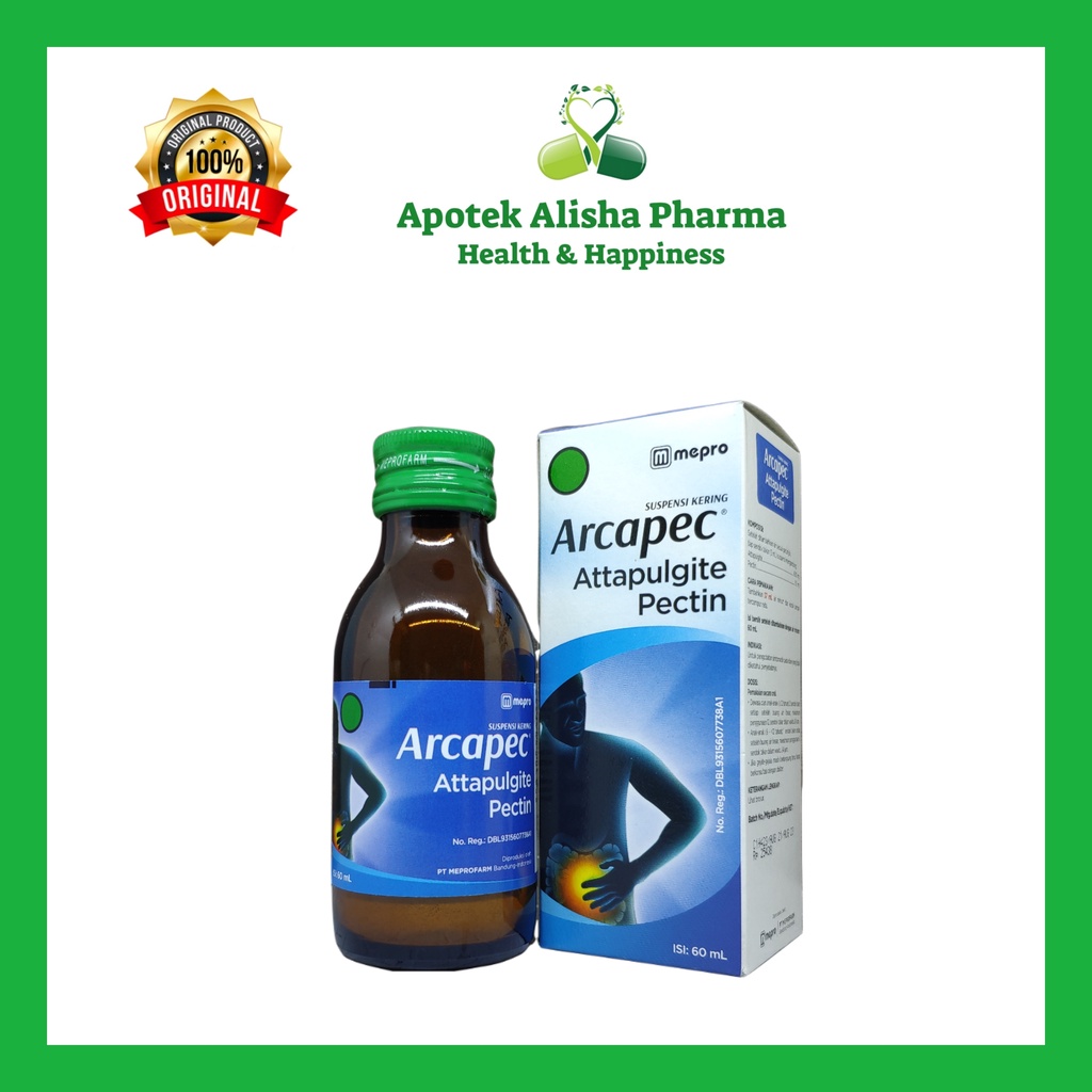 Arcapec Sirup 60ml-Arcapec Attapulgite Pectin Syrup Obat Diare/Mencret/Muntaber Anak/Arcapek/Arkapek Sirup