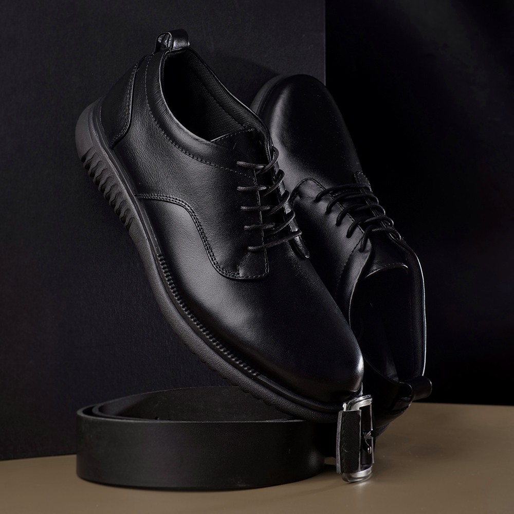 HATTA BLACK (KULIT ASLI) |ManNeedMe x Kenzio| Sepatu Pantofel Pria Formal / Kantor ORIGINAL