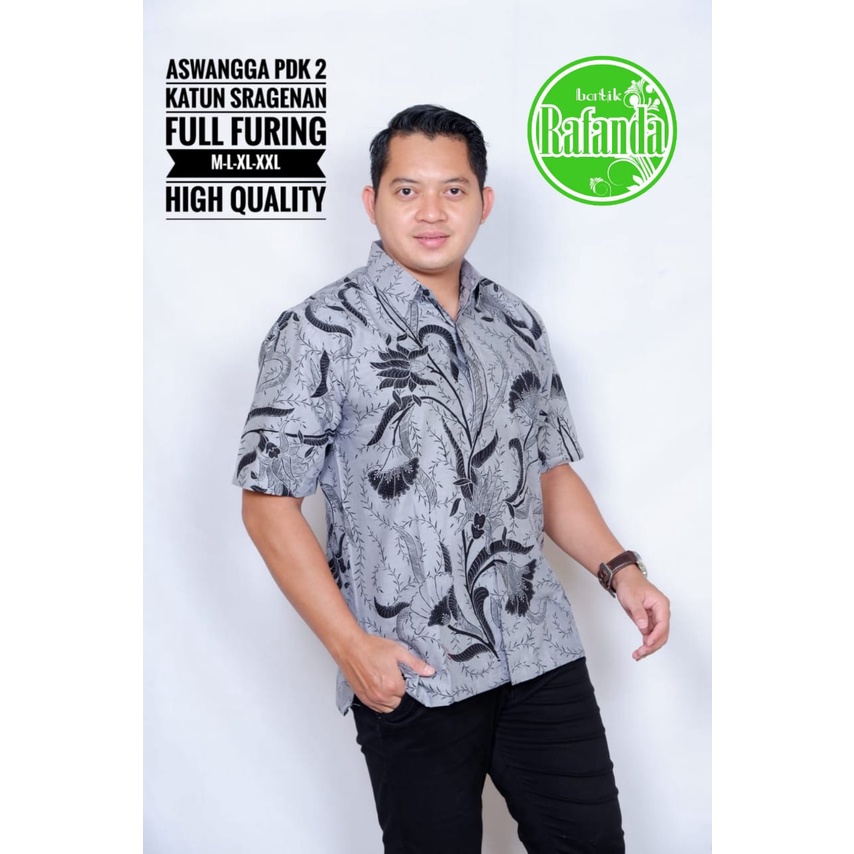 Aswangga 2 Kemeja Batik Pria Lengan Pendek by Rafanda
