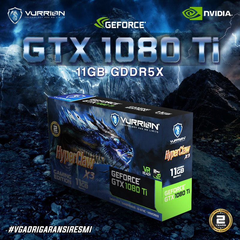 VURRION GTX 1080 TI 11GB GDDR5 352 BIT GTX1080TI GTX1080 TI