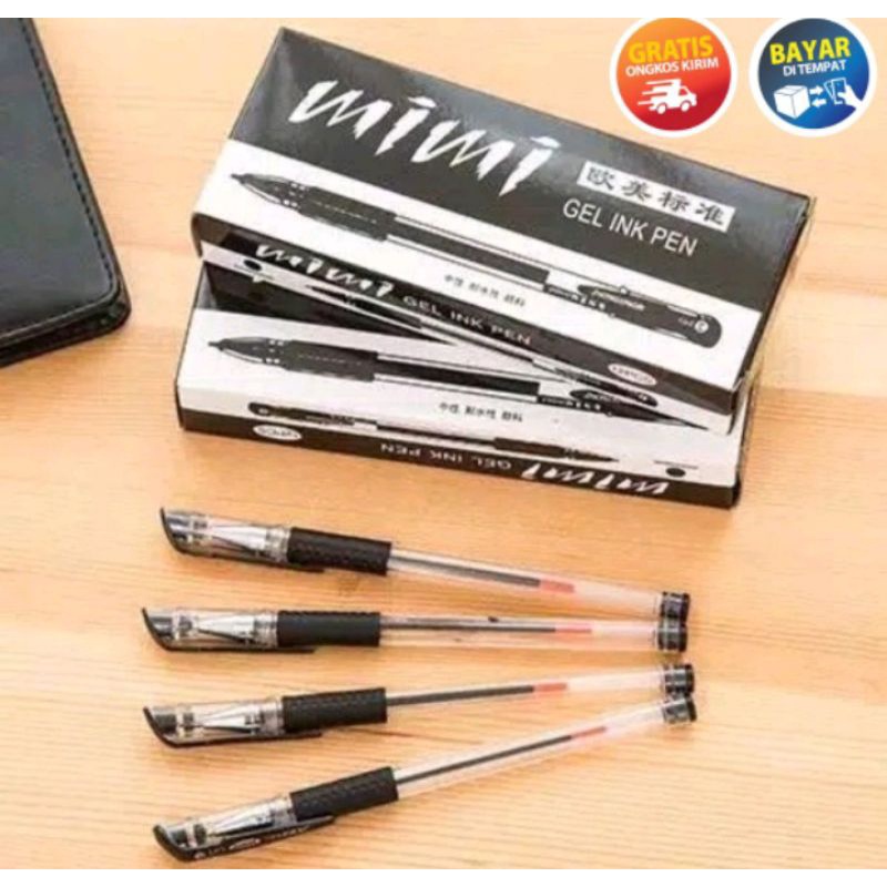 

(1 lusin)PENA GEL MIMI 0,5 MM PULPEN GEL PENA HITAM