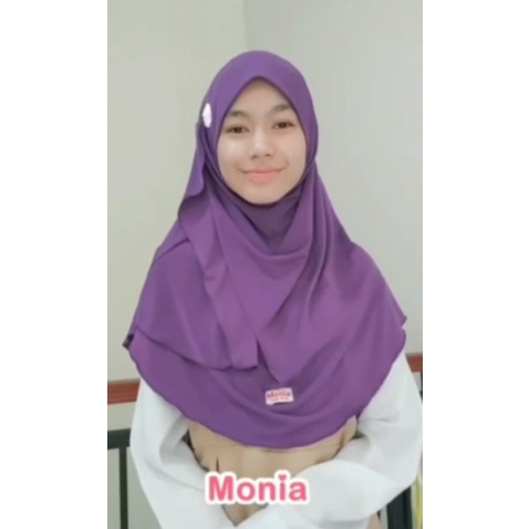 Yara Hijab by Monia Hijab Kids Eggplant size MLXL | Hijab Terbaru