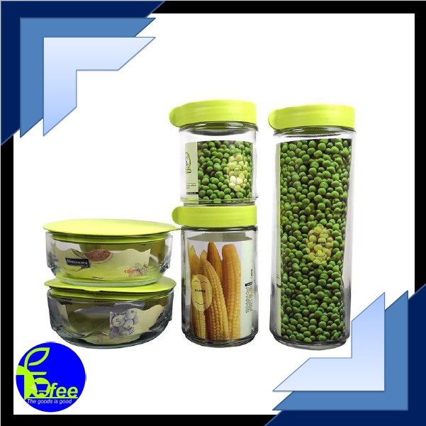 [IMPORT] - MARINE Bowl Set Ever Green BGS55 / Toples Marine Bowl Set Isi 5 Bahan Kaca Tebal