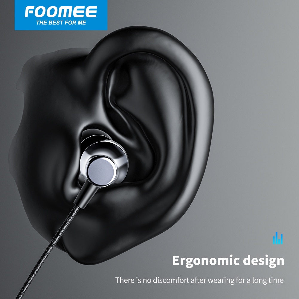 Earphone HIFI Wired music headset in-ear metal tarnish FOOMEE QA40-5