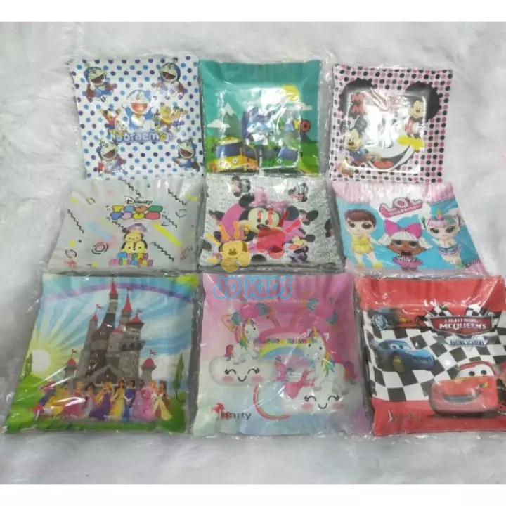 Piring Kertas Model Kotak Kue Snack Camilan Karakter Girl PREMIUM