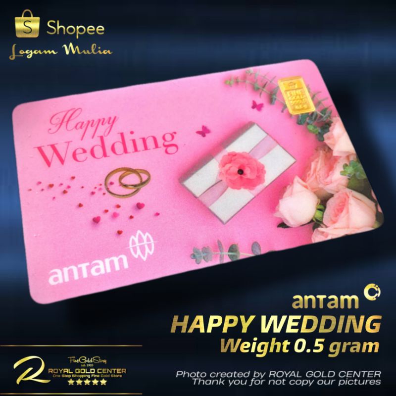 Antam Gift Series Wedding 0.5 gram Emas Logam Mulia