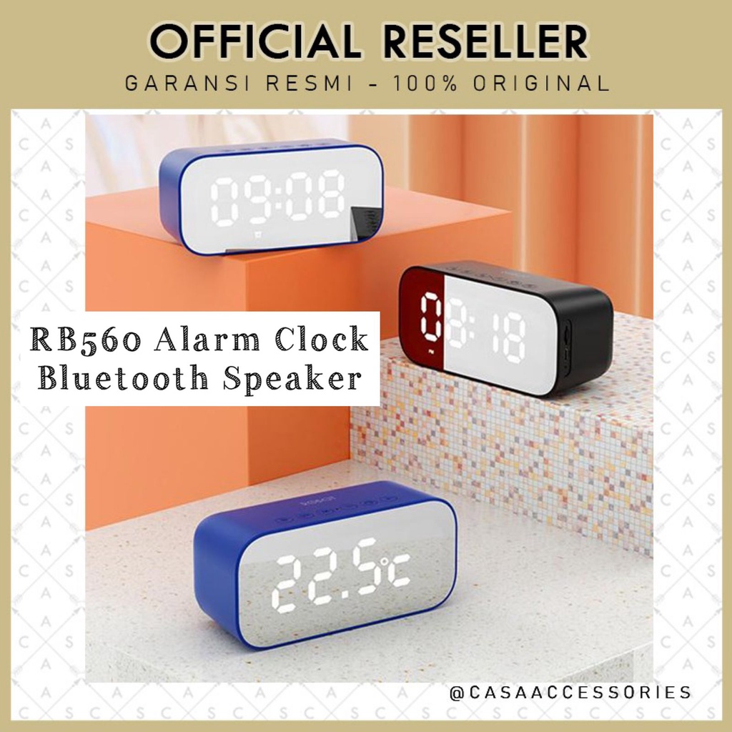 Robot RB560 Alarm Clock Bluetooth Speaker LED Display Jam Meja Digital