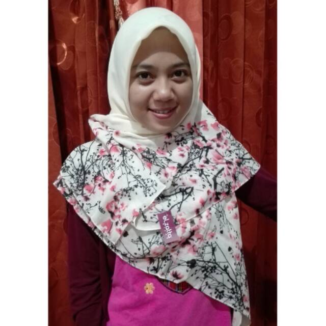 Jilbab elzatta bunga kombi polos