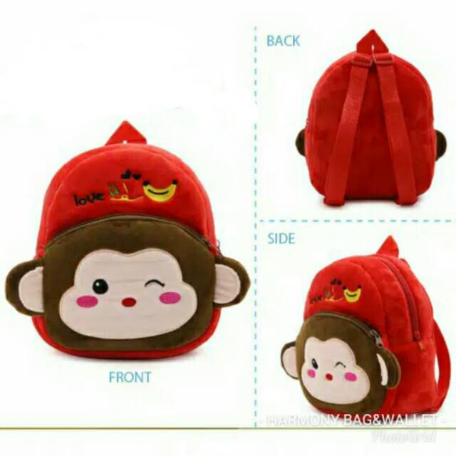 MINI RANSEL IMPOR ANAK/ TAS BELUDRU YELVO PREMIUM/ TAS ANAK 1-3 TAHUN/ TAS ANAK MURAH