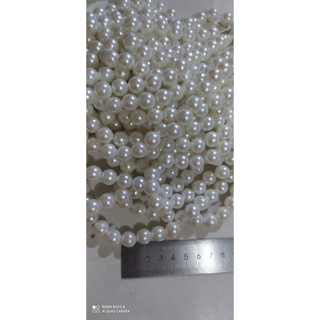 isi -+ 100  mutiara berat 8 mm - mote sintetis berat -+10 gram - mutiara - mote