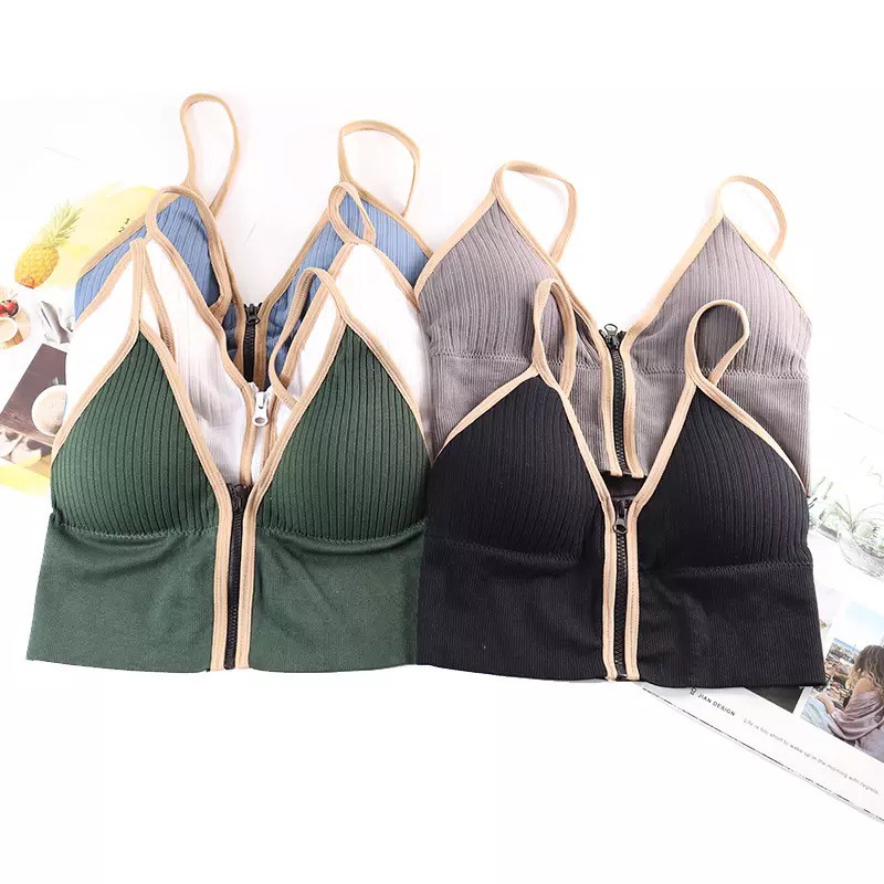 ✅𝐅𝐎𝐈𝐒𝐒® Tank Top Bra Push Up Resleting Pakain Dalam Wanita Seksi Bralette 1113