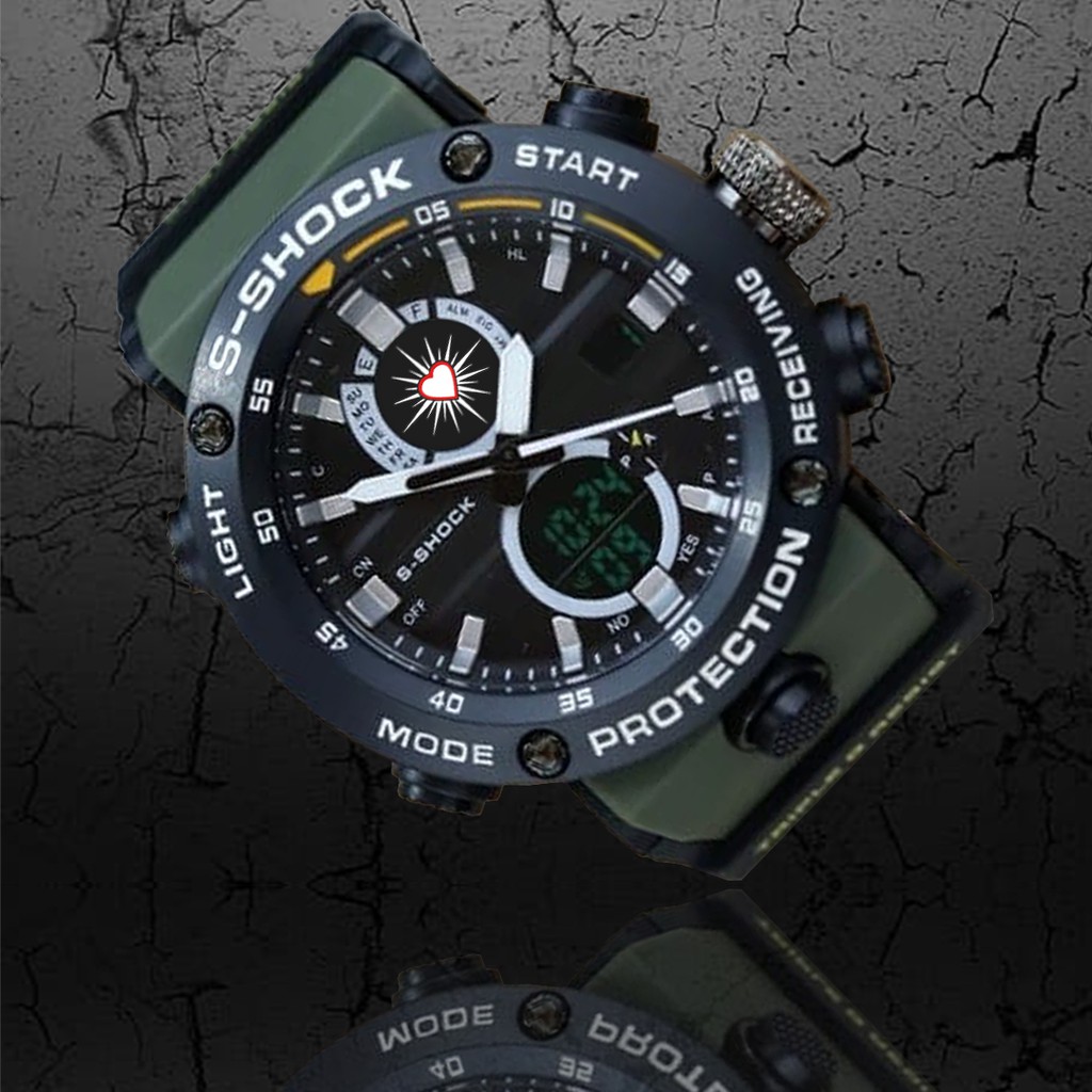 (EXCLUSIVE) Jam Tangan PSHT motif 2 Double Time - Tali Hijau Army