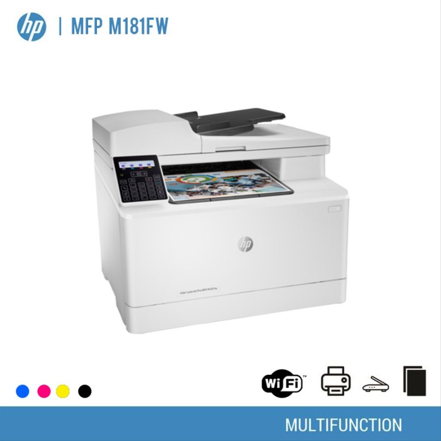 PRINTER HP LASER JET M 181  FW ALL IN ONE FAX WIFI/ HP LASERJET M181FW / M 181FW  AIO WIRELESS PRINT SCAN  COPY GARANSI RESMI