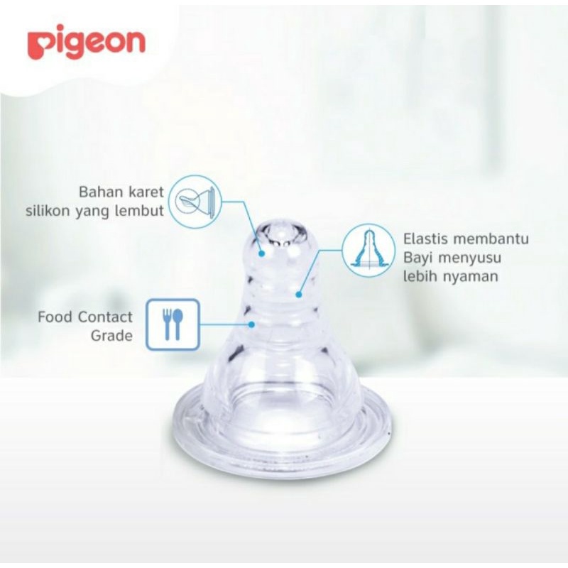 PIGEON 3pcs Nipple Peristaltic Slim Neck Standard Neck Dot Silicone Peristaltik