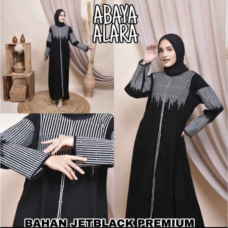 Gallery Exclusive Abaya Hitam Gamis Bordir Turkey Alara