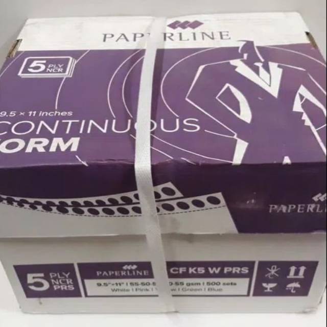 

CONTINUOUS FORM MERK PAPERLINE 5 PLY HVS UKURAN A4 BAGI 2 FULL SET