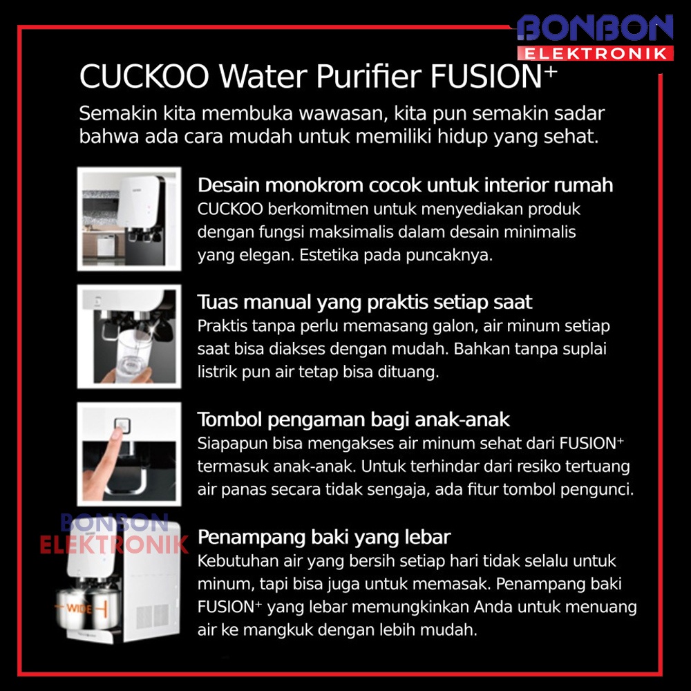 CUCKOO Water Purifier Fusion⁺ CP-FN601HW Penjernih / Pemurni Air