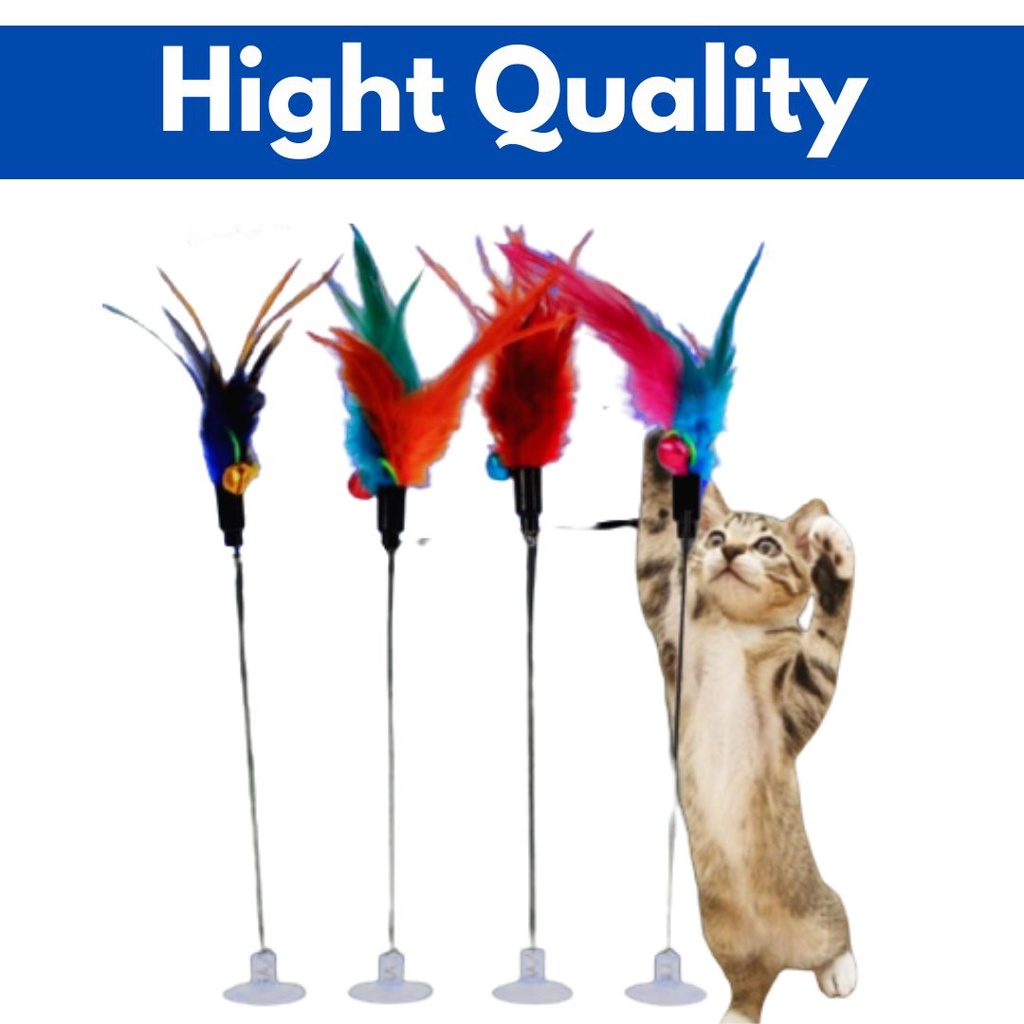 Tongkat Bulu Pancing Mainan Kucing Murah Cat Toy Toys Stik Untuk Interaktif Pet Lonceng Teaser FISHING CAT ROD Cats Krincing FEFARM