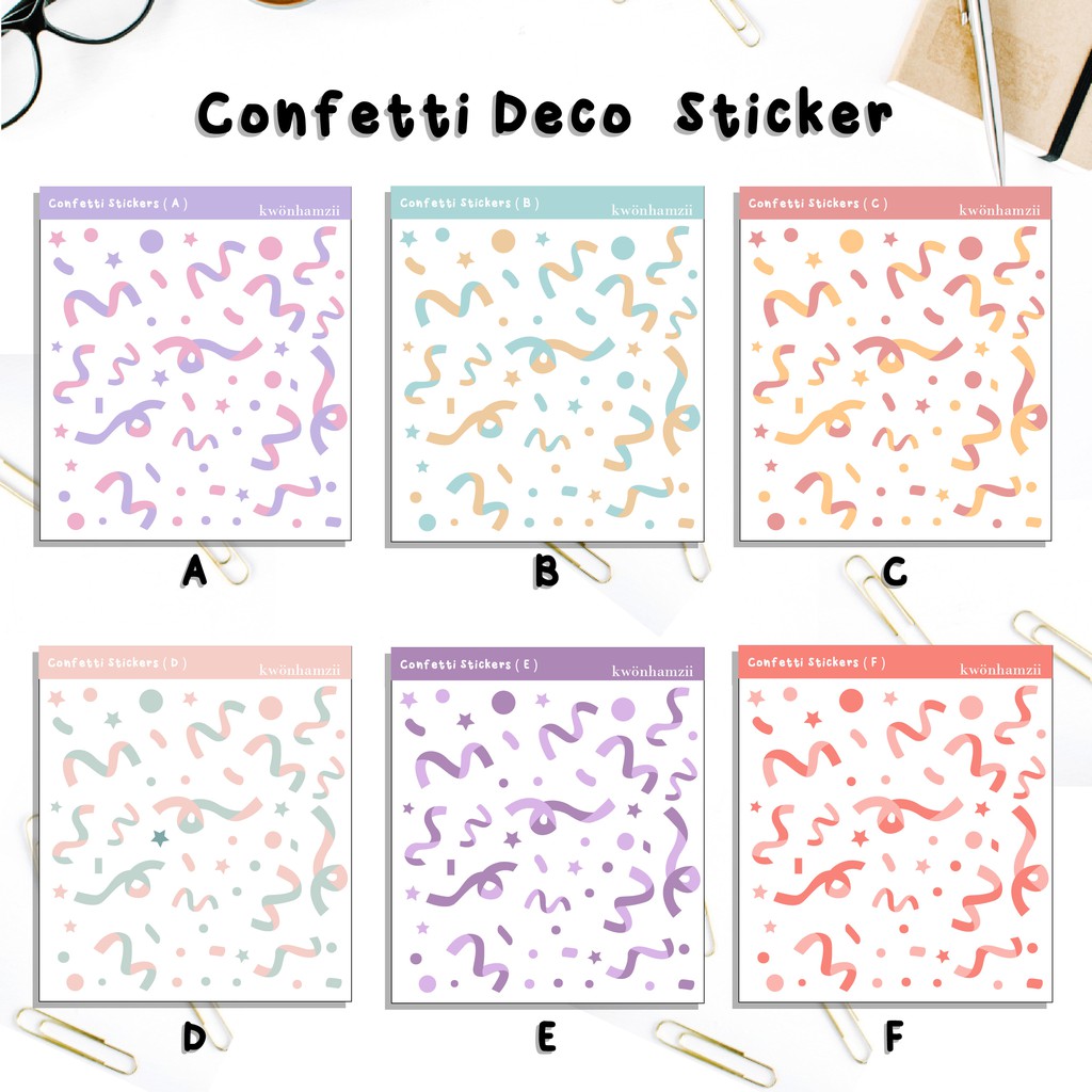 

Confetti Sticker Deco Sticker Planner Journal Diary Scrapbook Stiker Pita Album Polaroid