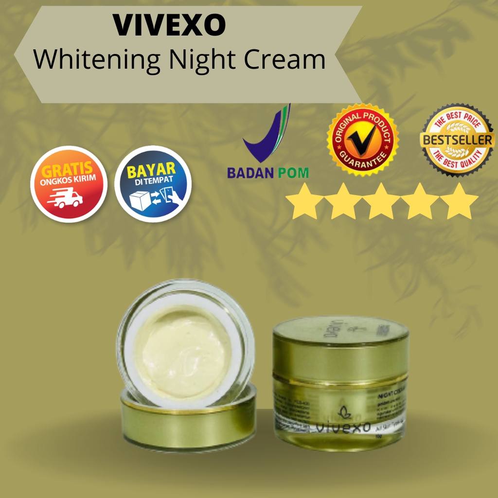 VIVEXO NIGHT CREAM GLOWING / KRIM PEMUTIH BPOM / ORIGINAL 100%