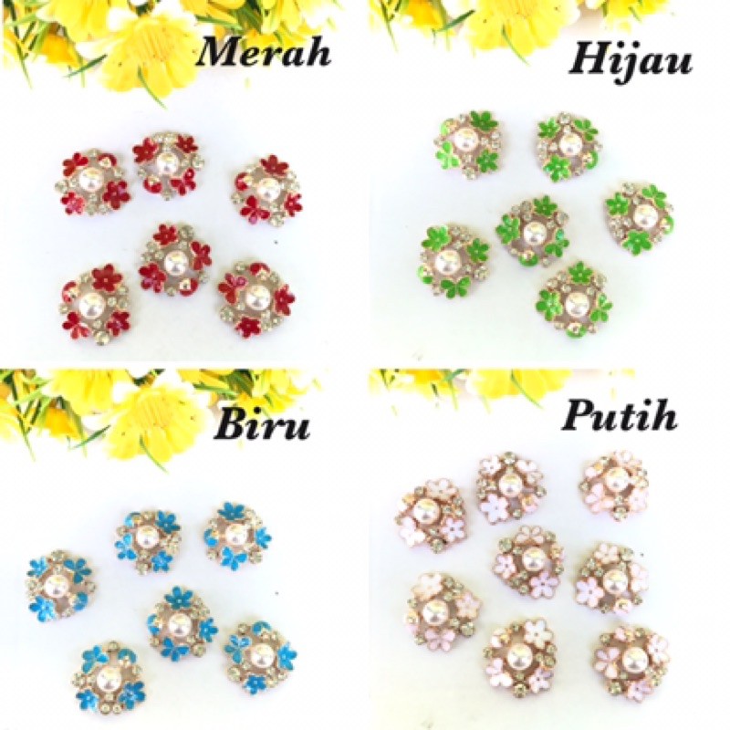 AiGa Flower isi 1pcs Bahan Alloy Craft bros tasbih digital hairpin jepit rambut aksesoris