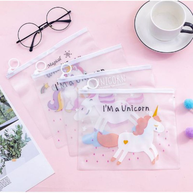 

Pouch Serba Guna Tempat Pensil Transparan Aneka Motif Lucu Pouch Import