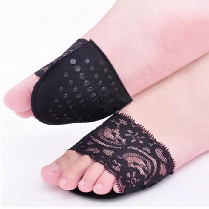 (BOW) Bantalan Alas Kaki Renda Kain Anti Slip Foot Pad