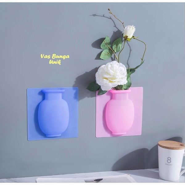 Vas Bunga Tempel Dinding Pot Tanaman Ajaib Silikon Bening - Silicone Planter