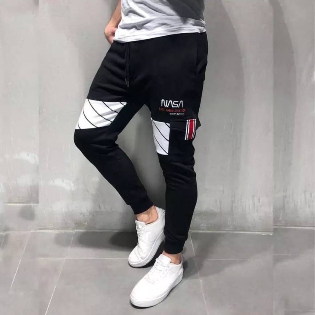 Celana Jogger Pria Panjang Sweatpants Jogger Pants Nasa Ukuran 28-38