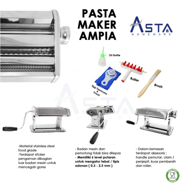 Gilingan Mie Pasta Maker Ampia Asta Homeware ASPM 115 AM