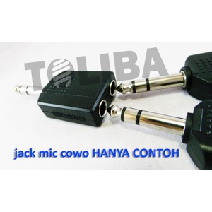 jack mic konektor T cabang mic female KE jack akai male mic stereo 1-2