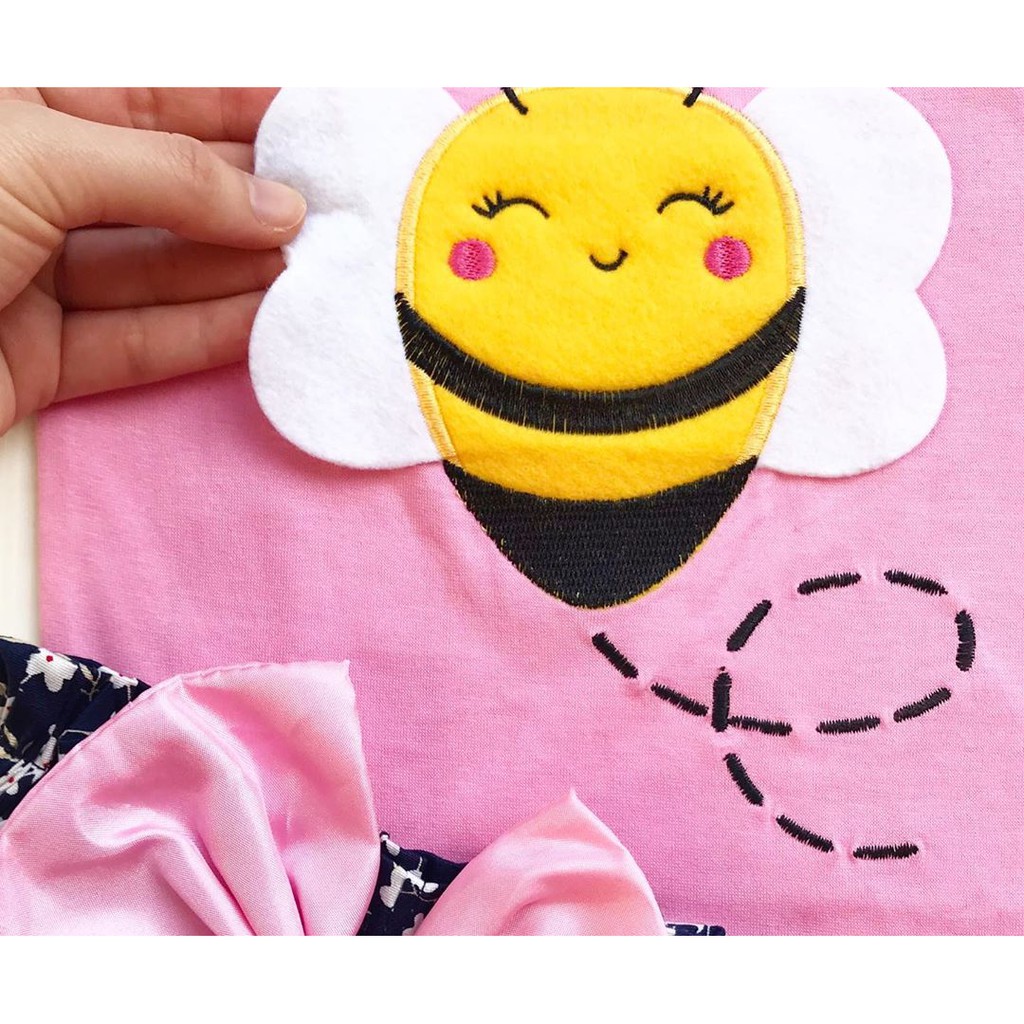 HAMPERS SAKURA / BUZZ Baju Setelan Jumper Rok Bunga Bandana Sepatu Pergi Lucu Fashion Anak Bayi Perempuan Cewek Murah-8
