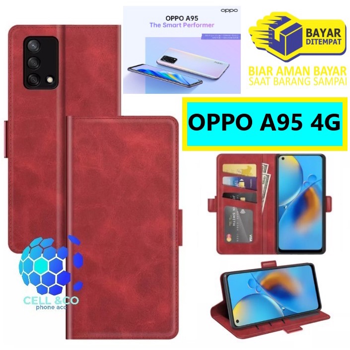 Flip cover OPPO A95 4G Flip case buka tutup kesing hp casing hp flip case leather wallet