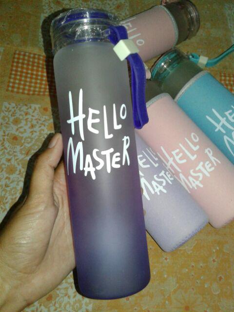 Botol Minum Hello Master Colourful Kaca 480ml