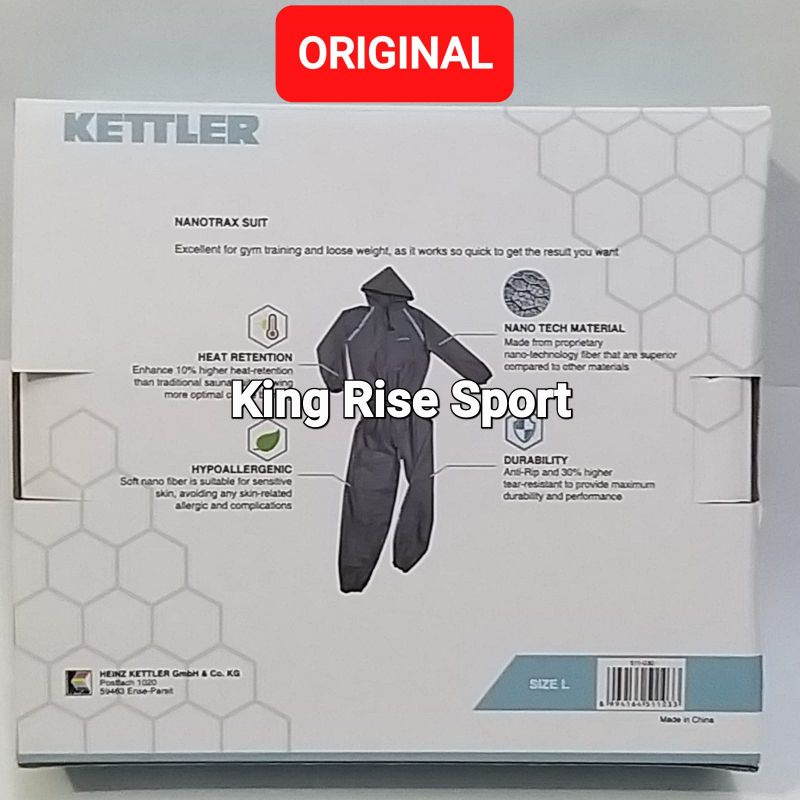 Kettler Nanotrax Sauna Suit/ Exercise Suit/ Baju Stelan Sauna