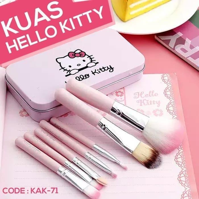 HELLO KITTY BRUSH KUAS SET 7 IN 1 - GOOD QUALITY